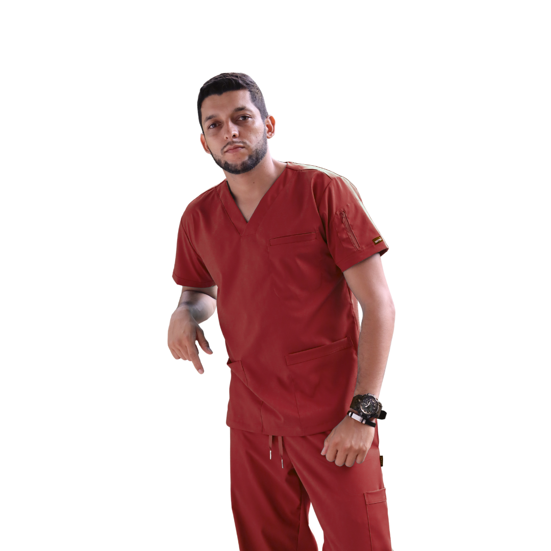 Conjunto uniforme Hombre antifluido stretch classic gallan II Vinotinto talla XL