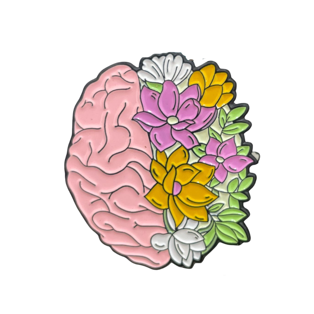 Pin Cerebro Dual Floral